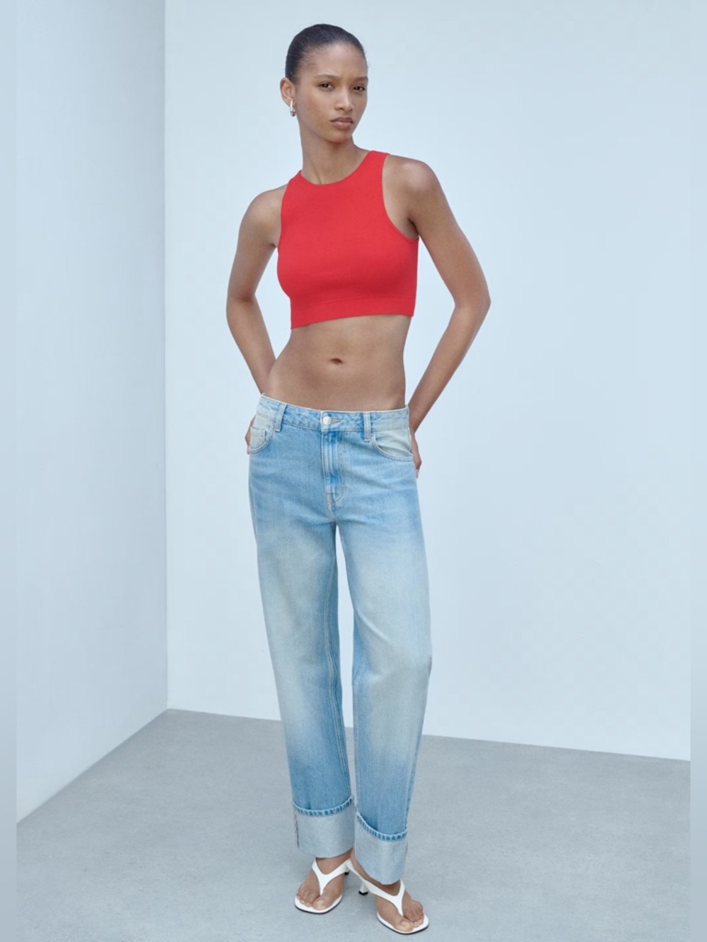Mango Red Sleeveless Cropped Tank NWT - Picture 3 of 7